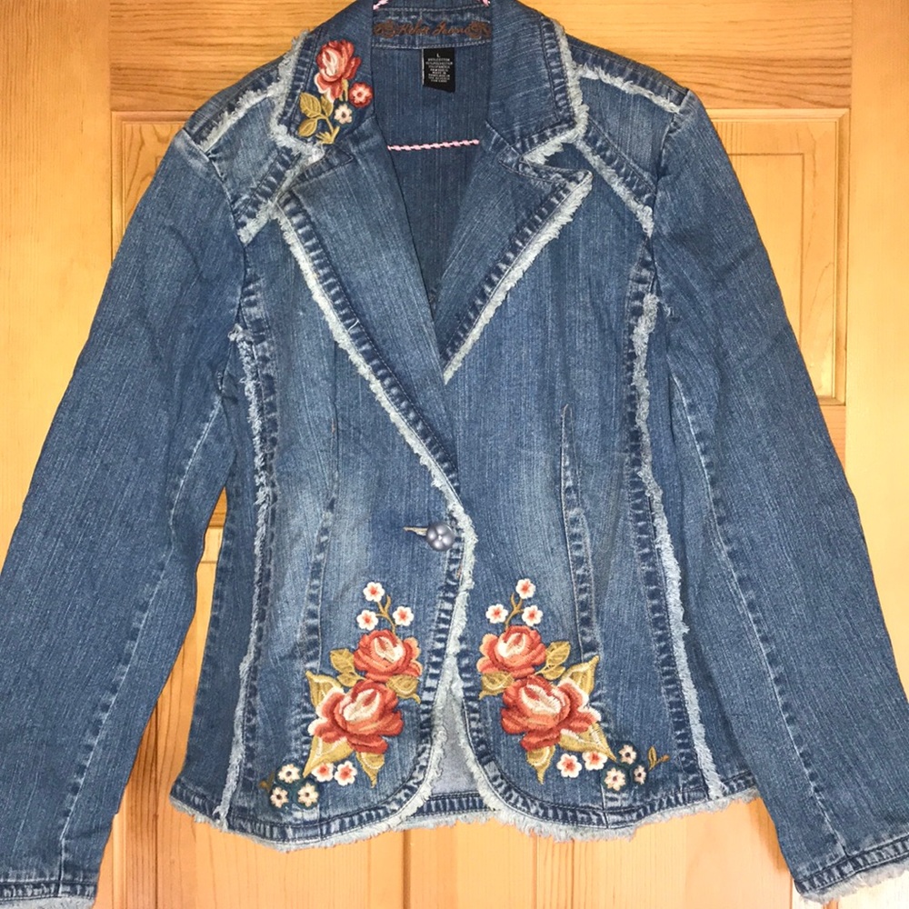 Embroidered Denim Jean Jacket
